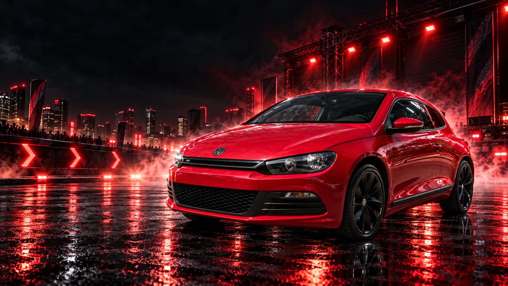 Volkswagen Scirocco 1.4 TSI rojo, patente HF CX-50